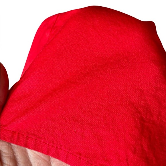 J.CREW Red Peasant Top Floral Appliqué Tassel Tie Boho Blouse - XS - Picture 15 of 15